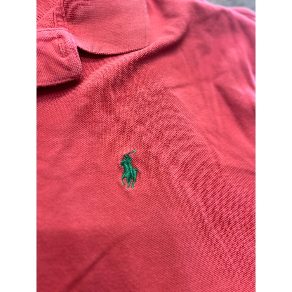 Polo Ralph Lauren Mens XL Red Short Sleeve Pique Cotton Polo Shirt‎ Green Pony - Picture 3 of 6